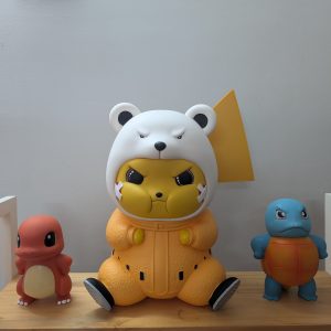 [🐼Hàng Cao Cấp] - Mô Hình Pikachu Pokemon Cosplay Gấu BePo ngồi - Cao 36cm - 1600 gram